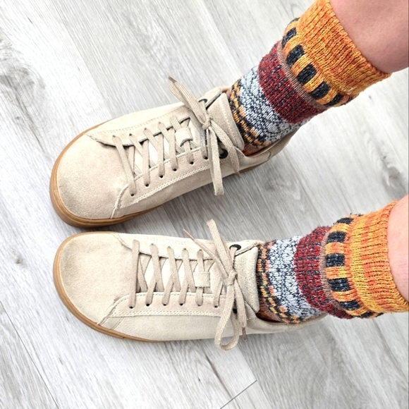 Birkenstock | Bend 'Sandcastle' tan suede monochrome lace-up sneakers | WMS 7 - Picture 1 of 14